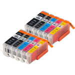 Pack de 10 Canon PGI-580XXL & CLI-581XXL cartuchos de tinta compatibles super alta capacidad (Ink Hero)
