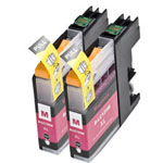 Pack de 2 Brother LC125M cartuchos de tinta compatibles super alta capacidad magenta (Ink Hero)