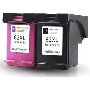 Cartuchos de tinta remanufacturados HP 62XL – alta capacidad, paquete de 2