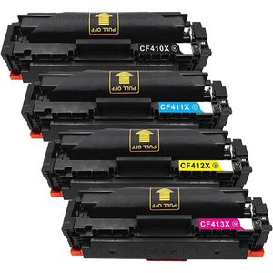 Cartuchos de tóner compatibles HP 410X – alta capacidad, paquete de 4