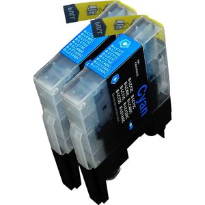 Cartuchos de tinta compatibles Brother LC1240C – cian, alta capacidad, paquete de 2 (sustituye a LC1220C)