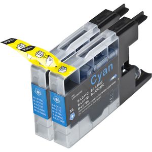 Cartuchos de tinta compatibles Brother LC1280C – cian, capacidad extra alta, paquete de 2