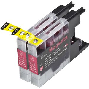 Cartuchos de tinta compatibles Brother LC1280M – magenta, capacidad extra alta, paquete de 2