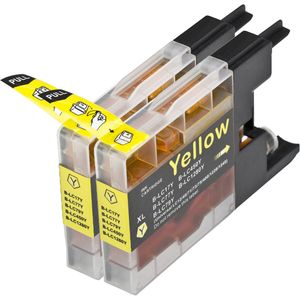 Cartuchos de tinta compatibles Brother LC1280Y – amarillo, capacidad extra alta, paquete de 2