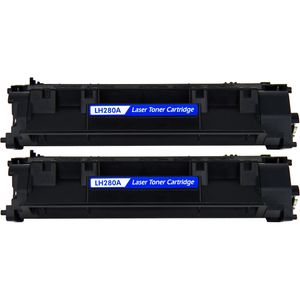 Cartuchos de tóner compatibles HP 80A – negro, paquete de 2 (CF280A)