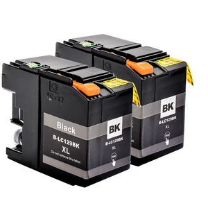 Cartuchos de tinta compatibles Brother LC129BK – negro, capacidad ultraalta, paquete de 2