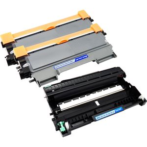 Kit de tóner y tambor compatible Brother TN2220 & DR2200 – alta capacidad, paquete de 3