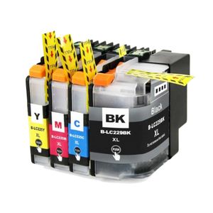 Cartuchos de tinta compatibles Brother LC229 & LC225 – capacidad superalta, paquete de 4