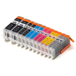 Cartuchos de tinta compatibles Canon PGI-550XL & CLI-551XL – alta capacidad, paquete de 12