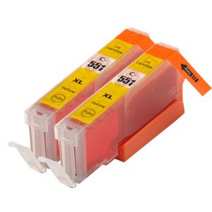 Cartuchos de tinta compatibles Canon CLI-551XL – amarillo, alta capacidad, paquete de 2