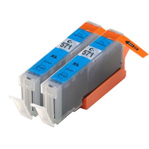 Cartuchos de tinta compatibles Canon CLI-571XL – cian, alta capacidad, paquete de 2