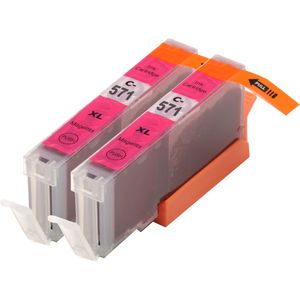 Cartuchos de tinta compatibles Canon CLI-571XL – magenta, alta capacidad, paquete de 2