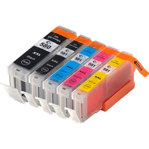 Cartuchos de tinta compatibles Canon PGI-580XXL & CLI-581XXL – capacidad superalta, paquete de 5