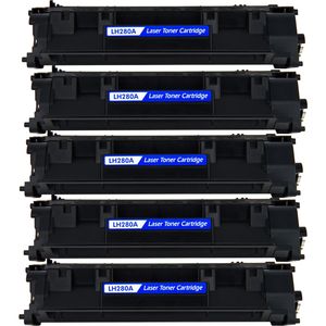 Cartuchos de tóner compatibles HP 80A – negro, paquete de 5 (CF280A)
