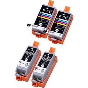 Cartuchos de tinta compatibles Canon PGI-35 & CLI-36 – paquete de 4