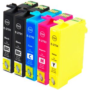 Cartuchos de tinta compatibles Epson 27XL – alta capacidad, paquete de 5