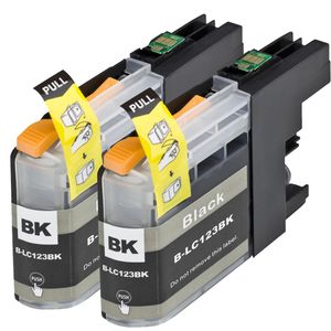 Cartuchos de tinta compatibles Brother LC123 / LC121 – negro, alta capacidad, paquete de 2