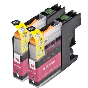 Cartuchos de tinta compatibles Brother LC123 / LC121 – magenta, alta capacidad, paquete de 2