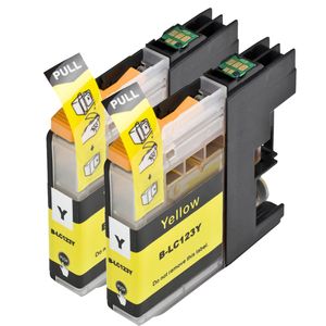 Cartuchos de tinta compatibles Brother LC123 / LC121 – amarillo, alta capacidad, paquete de 2