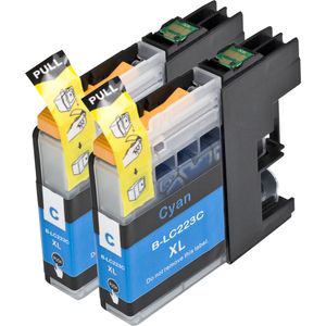 Cartuchos de tinta compatibles Brother LC223 – cian, alta capacidad, paquete de 2 (sustituye a LC221)