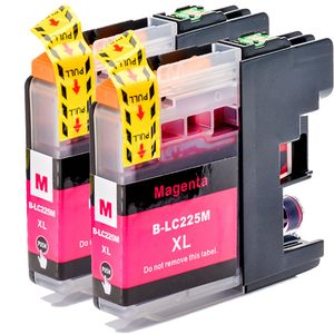 Cartuchos de tinta compatibles Brother LC225M – magenta, capacidad superalta, paquete de 2