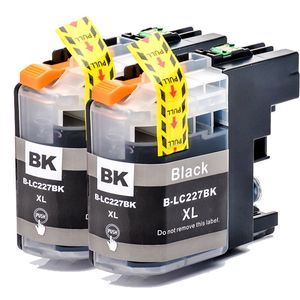 Cartuchos de tinta compatibles Brother LC227BK – negro, capacidad superalta, paquete de 2