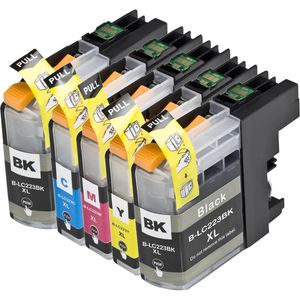 Cartuchos de tinta compatibles Brother LC223 – alta capacidad, paquete de 5 (LC221)