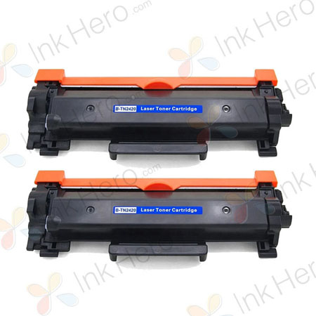 Pack de 2 Brother TN2420 toner compatibles alta capacidad negro (Ink Hero)