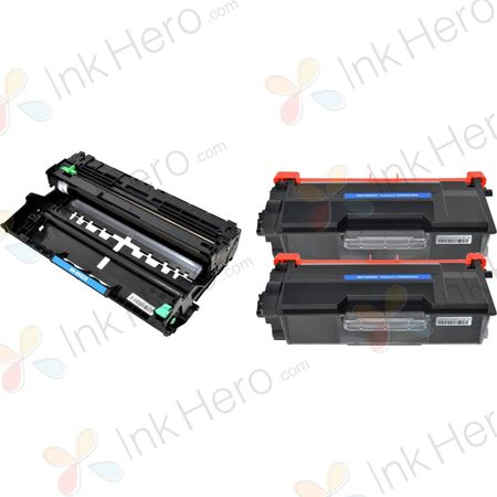 Conjunt de tòner i tambor compatible Brother TN3480 & DR3400 – alta capacitat, paquet de 3 unitats