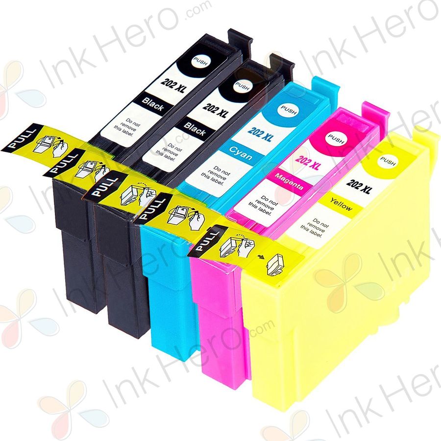 Pack de 5 Epson 202XL cartuchos de tinta compatibles alta capacidad (Ink Hero)