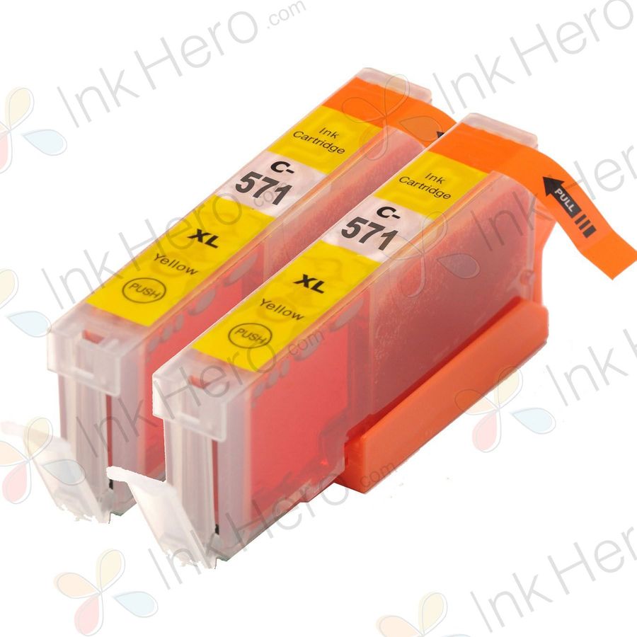 Pack de 2 Canon CLI-571XL cartuchos de tinta compatibles alta capacidad amarillo (Ink Hero)