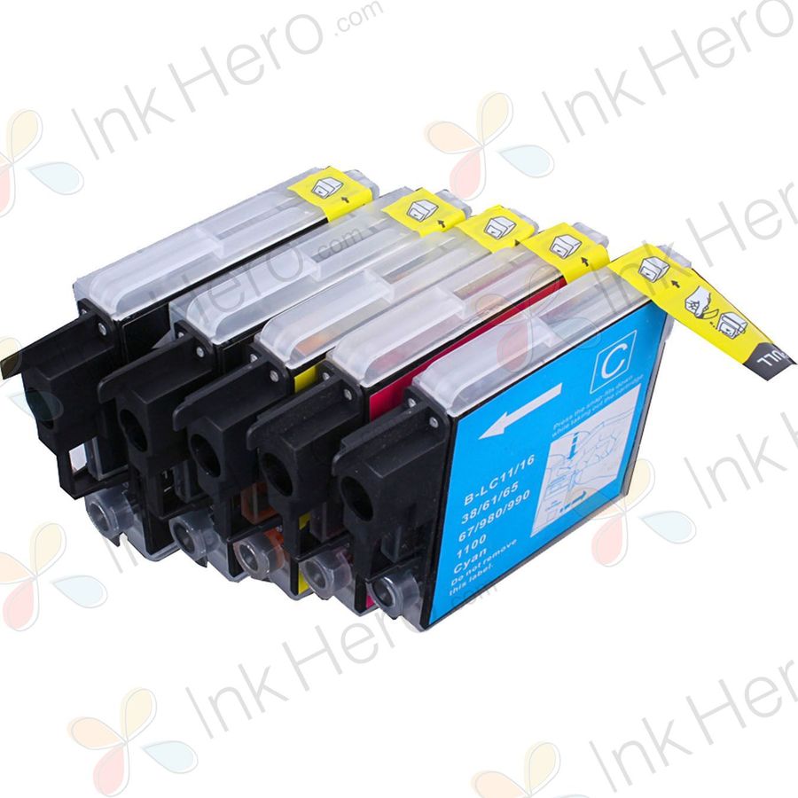 Pack de 5 Brother LC980 cartuchos de tinta compatibles (Ink Hero)