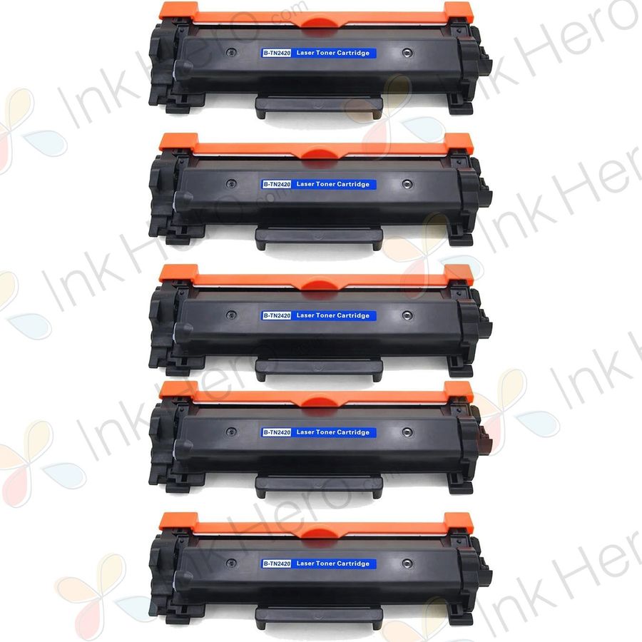 Pack de 5 Brother TN2420 toner compatibles alta capacidad negro (Ink Hero)